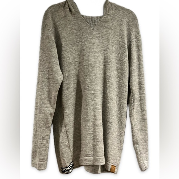 PAKA Handmade Alpaca Blend Men's Hoodie Long Sleeve Sweater Gray Size XL - Picture 4 of 5